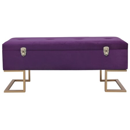 vidaXL Ławka ze schowkiem, 105 cm, fioletowa, aksamitna