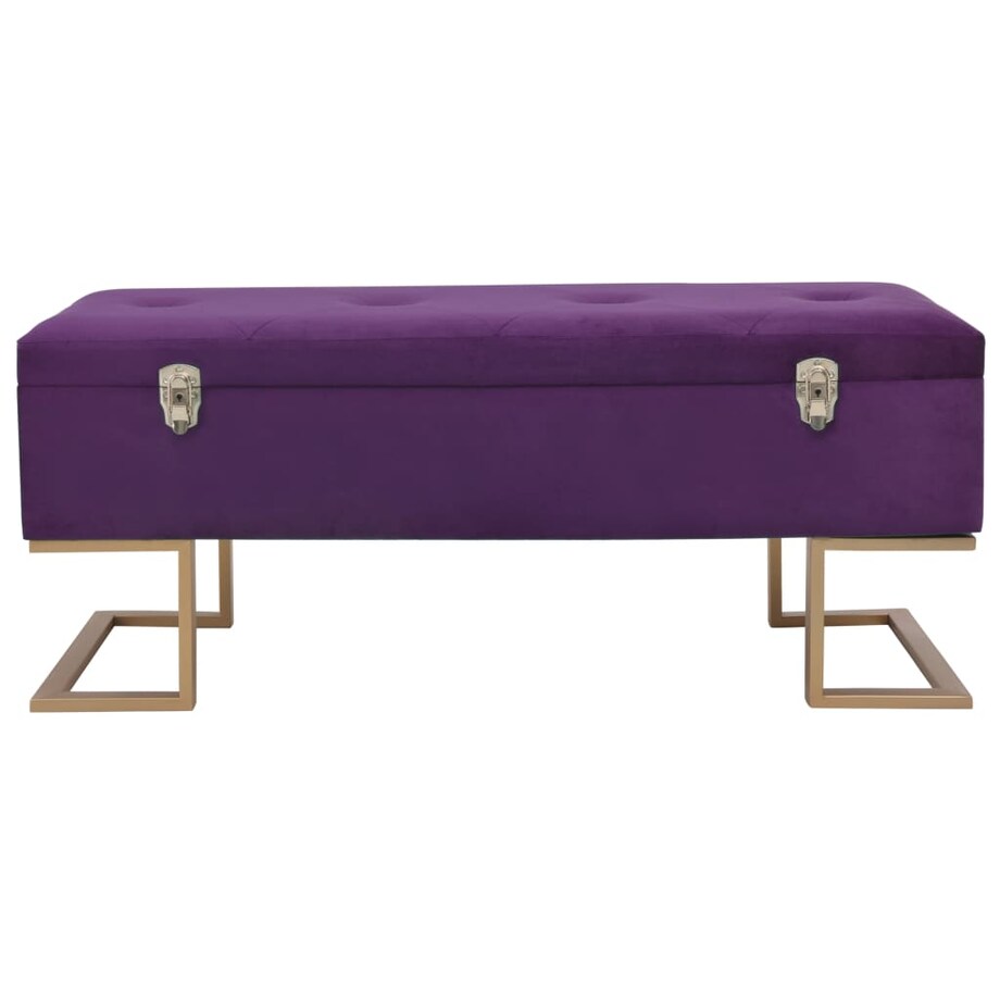 vidaXL Ławka ze schowkiem, 105 cm, fioletowa, aksamitna
