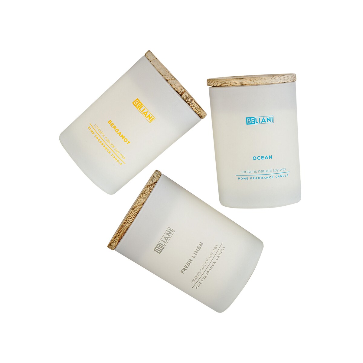 3 świece zapachowe sojowe morski/ bergamotka/ świeże pranie SIMPLICITY