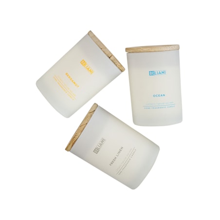 3 świece zapachowe sojowe morski/ bergamotka/ świeże pranie SIMPLICITY