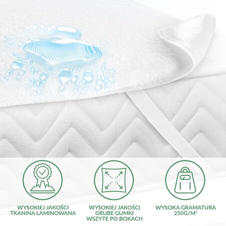 Ochraniacz na materac wodoodporny, rozmiar 60x120 Bonson kolor biały