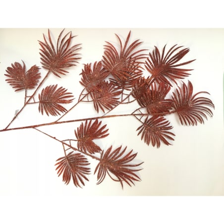 GAŁĄZKA DUŻY LIŚĆ PALMY czerwony dodatek święta dekoracja stołu stroika
