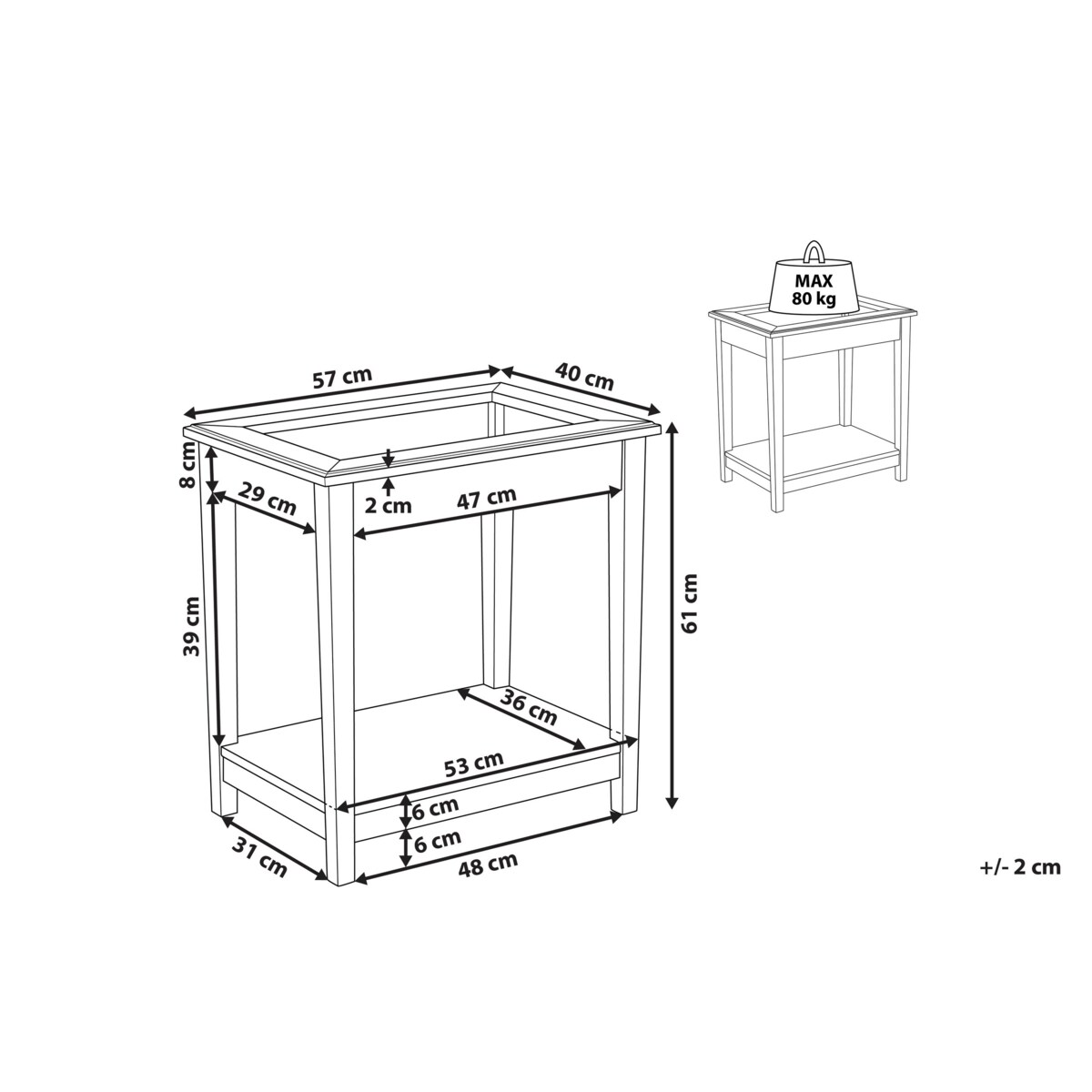 Stolik szklany biały ATTU