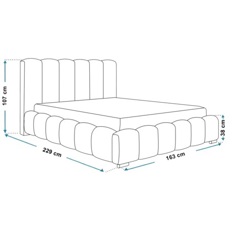 Łóżko tapicerowane 140x200 BEN18 do sypialni z pojemnikiem-butelkowa zieleń