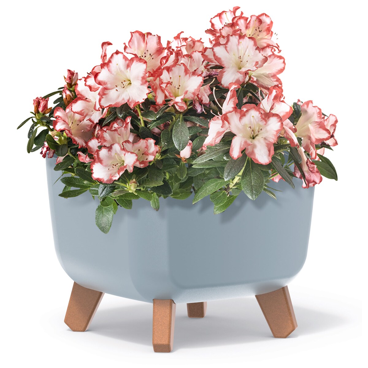 Doniczka Donica Ogrodowa 24 Cm Na Nóżkach Dekoracyjna Szara