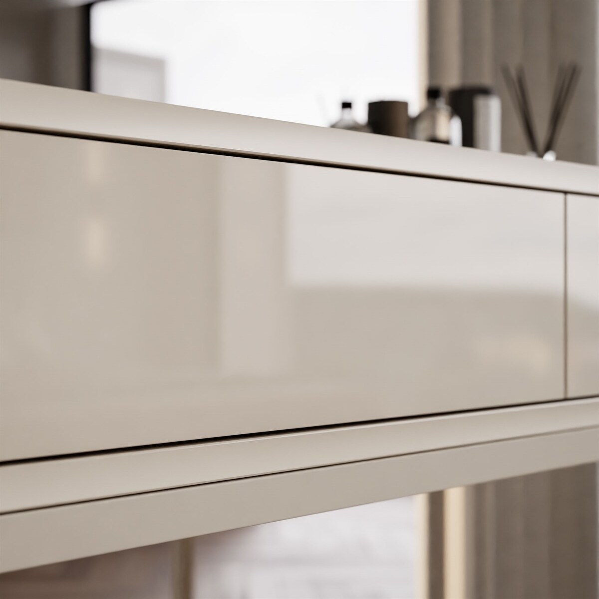 Konsola BLANCO GLAMOUR kaszmir na stelażu kaszmir, push-to-open