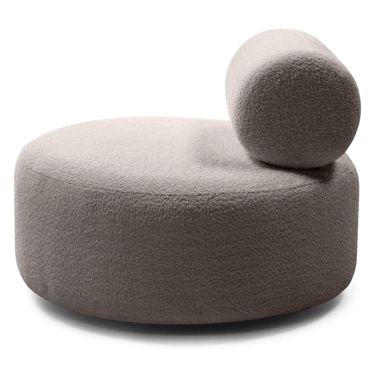 Fotel obrotowy bouclé brązowyszary Orvieto