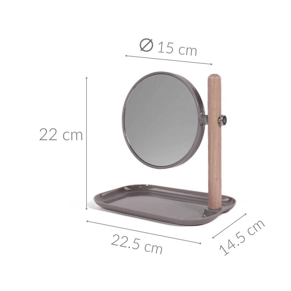 Lusterko kosmetyczne z tacą