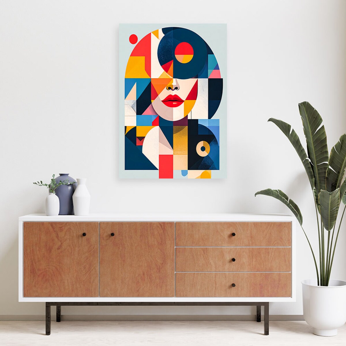 Obraz do salonu sypialni biura, Abstrakcja Kobieta Bauhaus 40x60