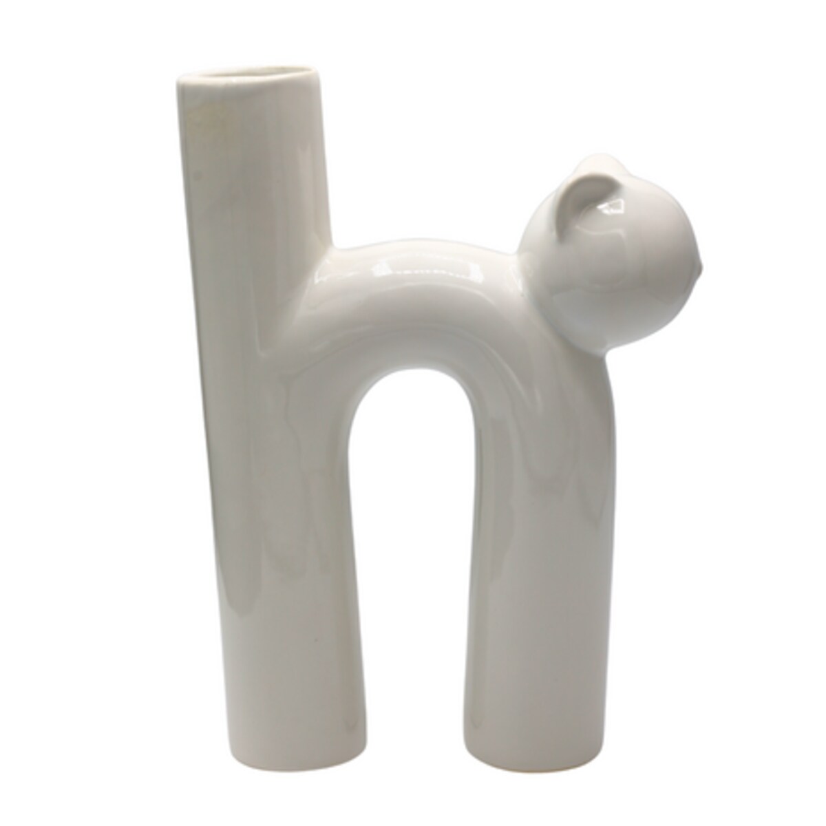 Wazon ceramiczny kot 25x18,2x6,5 cm GATELO biały