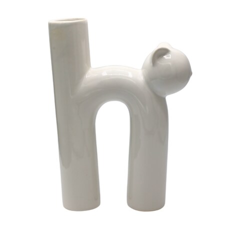 Wazon ceramiczny kot 25x18,2x6,5 cm GATELO biały