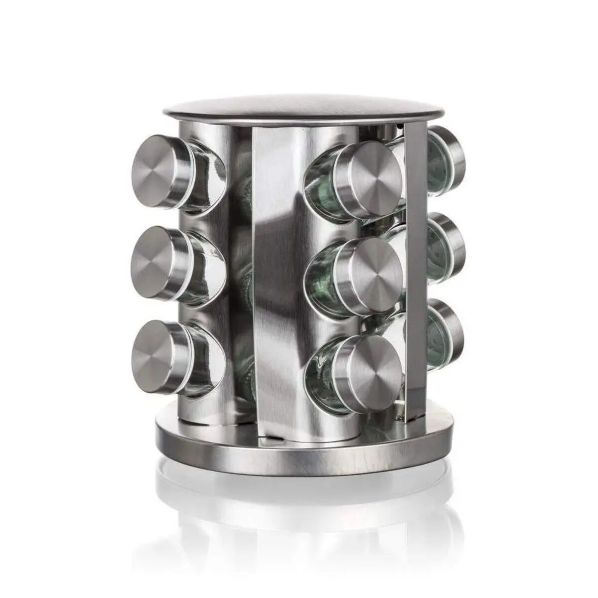 METALOWY PRZYPRAWNIK KOMPLET pojemniki na przyprawy prezent 85ml stojak