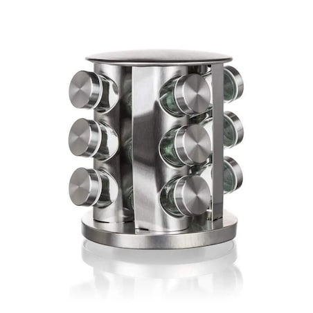 METALOWY PRZYPRAWNIK KOMPLET pojemniki na przyprawy prezent 85ml stojak