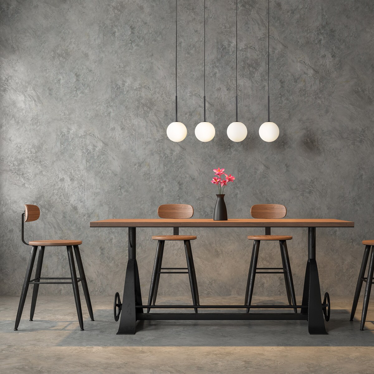 Lampa wisząca TK Lighting MARTIN 4503 czarno-biała 4xG9 regulowana do jadalni i kuchni