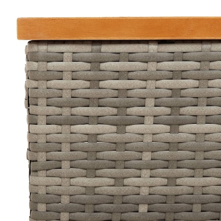 vidaXL Stolik ogrodowy, szary, 70x70x25 cm, rattan i drewno akacjowe