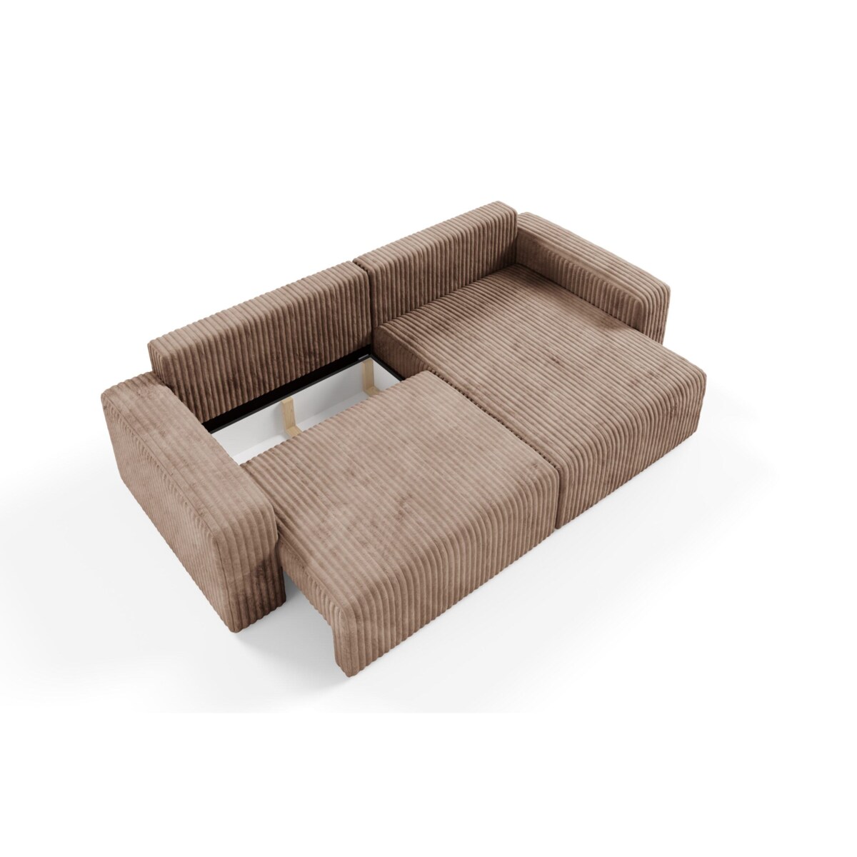 Narożnik FANO z funkcją spania sztruks Kolor: TILIA 17