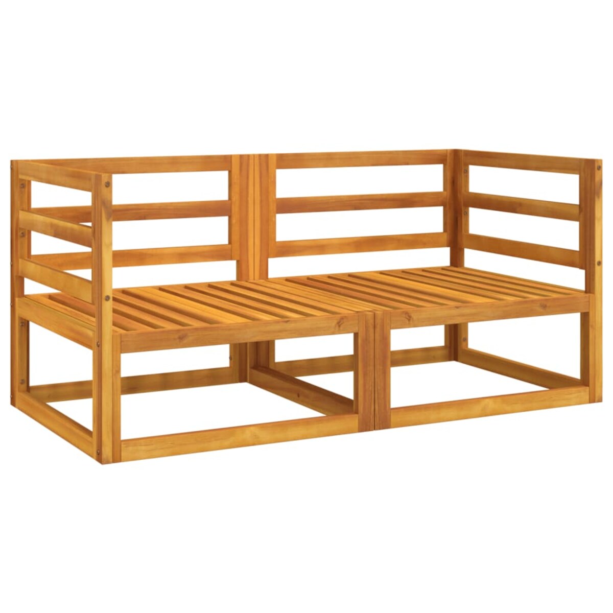 vidaXL Moduł sofy narożnej, 2 szt, z jasnoszarymi poduszkami, akacja