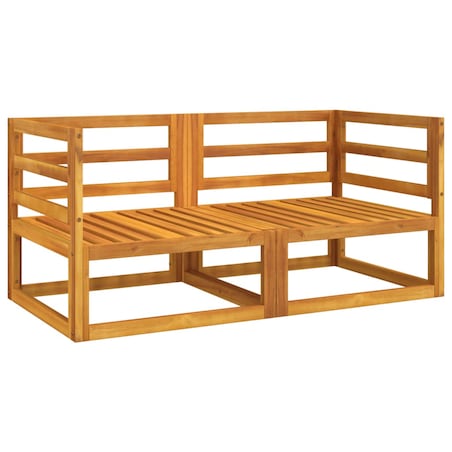 vidaXL Moduł sofy narożnej, 2 szt, z jasnoszarymi poduszkami, akacja