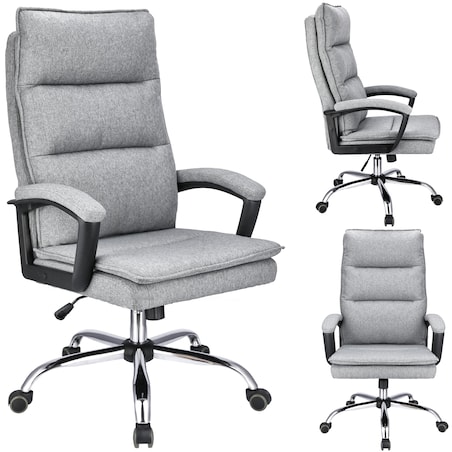 Fotel biurowy ESPO tkanina jasny szary