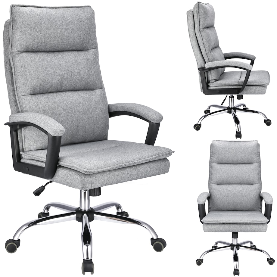 Fotel biurowy ESPO tkanina jasny szary