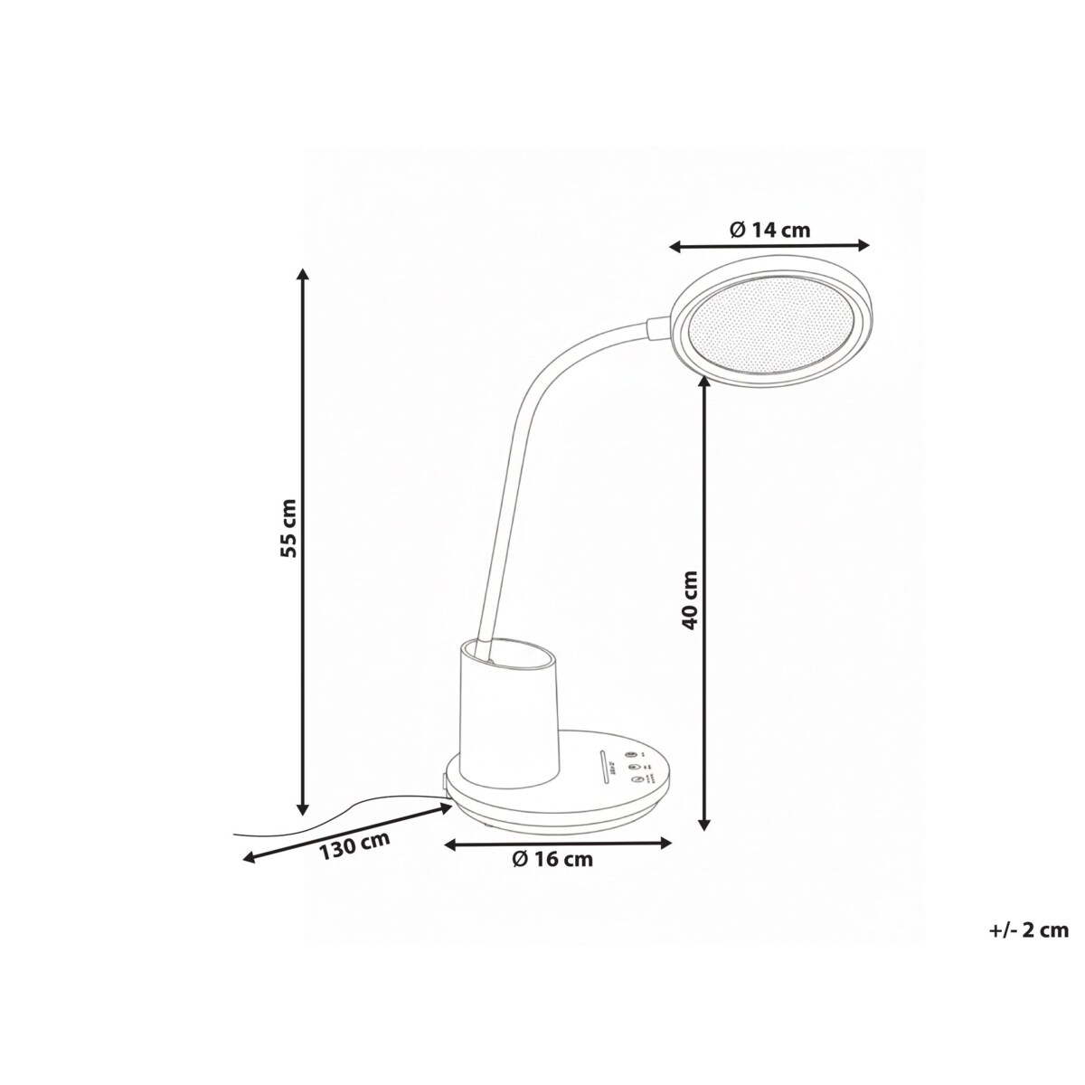 Lampa biurkowa LED VELA Ze ściemniaczem Biały