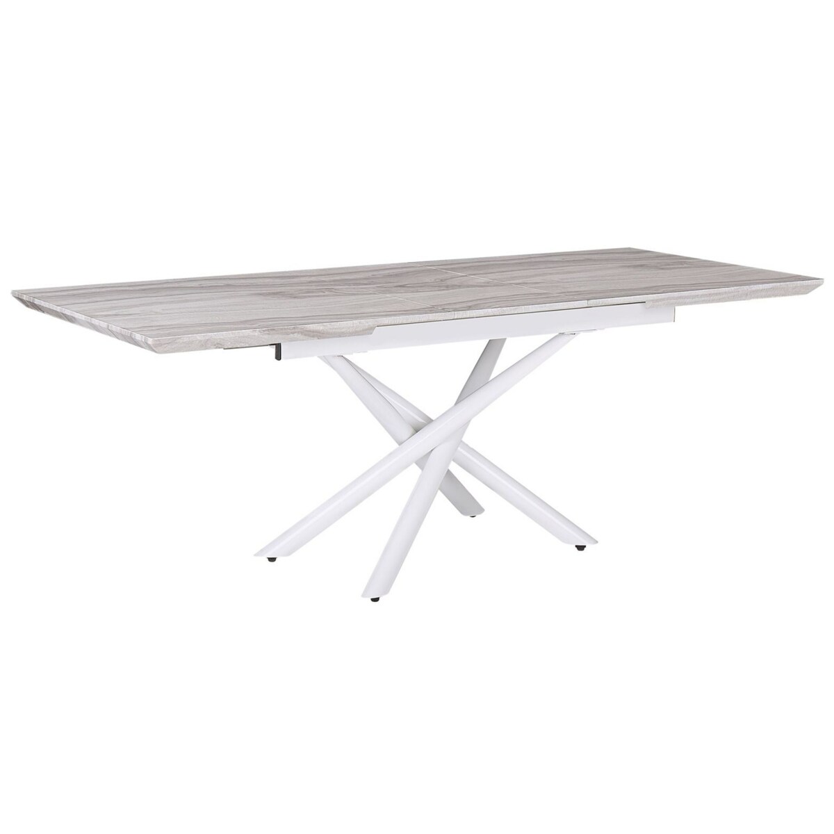 Stół do jadalni rozkładany 160/200 x 90 cm efekt marmuru z białym MOIRA