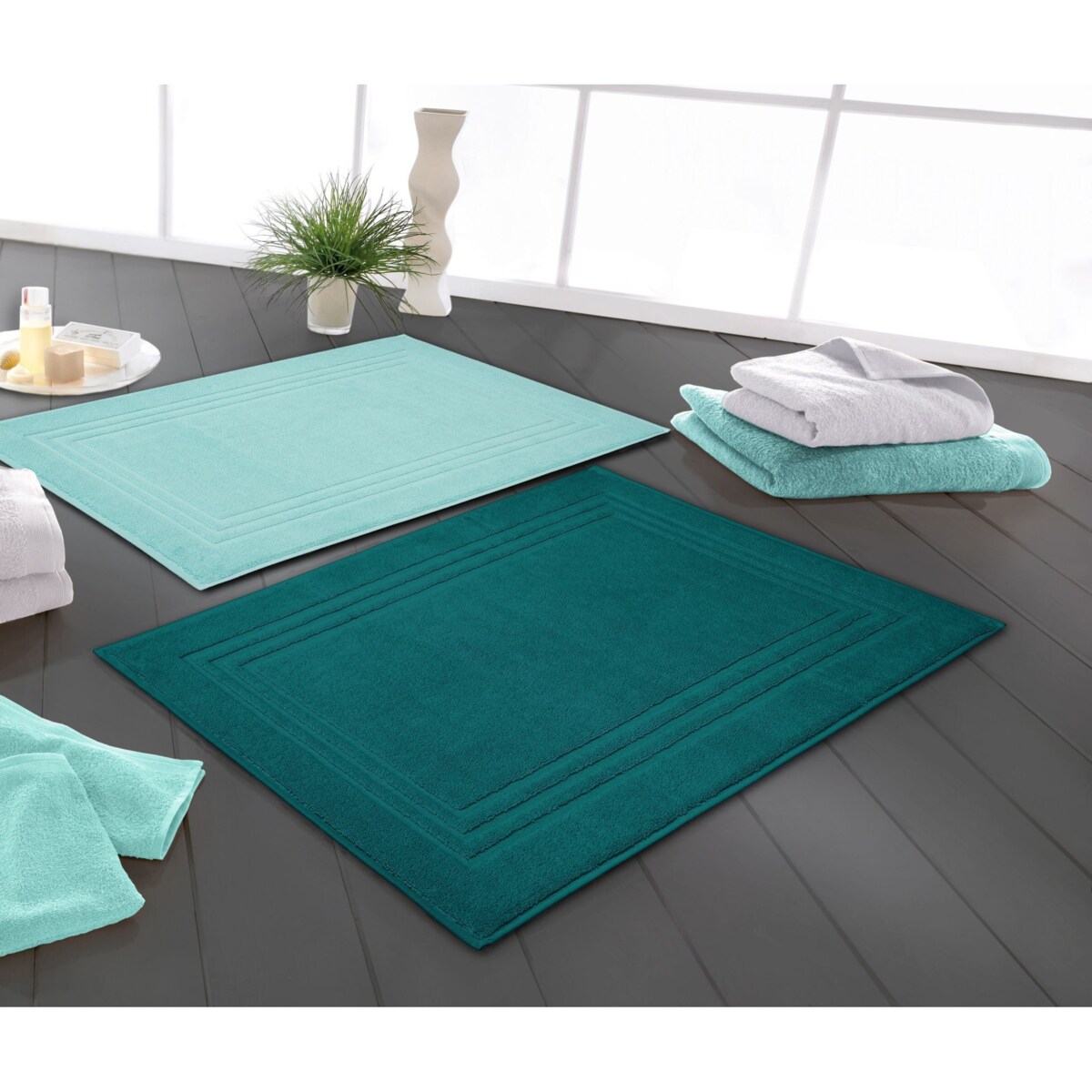 Kleine Wolke Lodge Wegański Dywanik Frotte zielony 50x 80 cm ECO LIVING