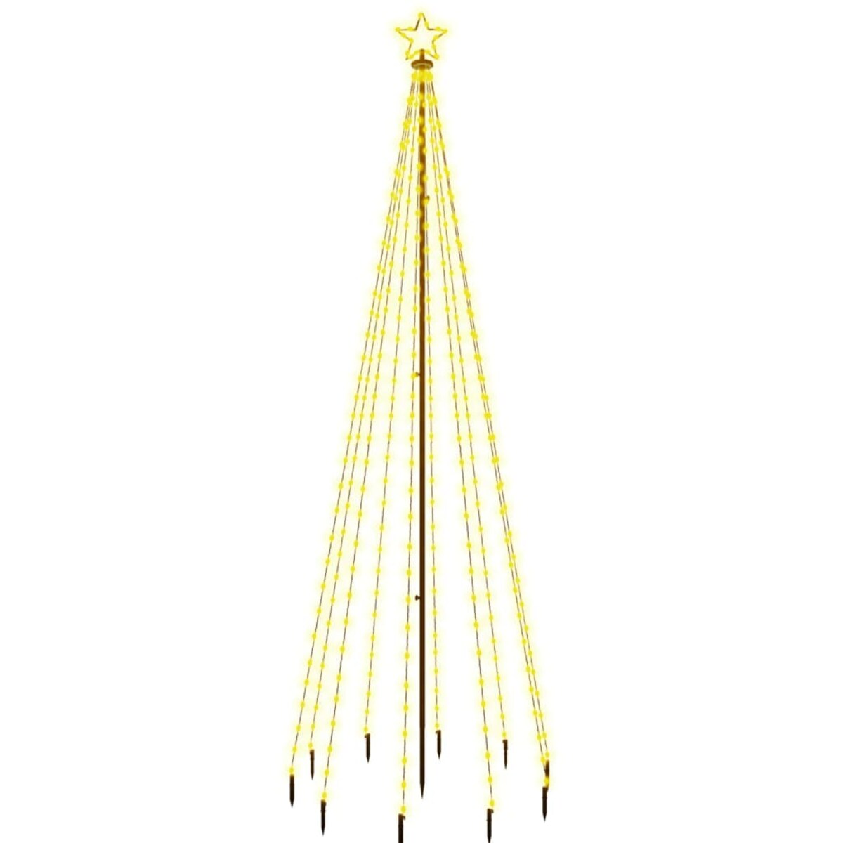 vidaXL Choinka z kołkiem gruntowym, 310 ciepłych białych LED, 300 cm
