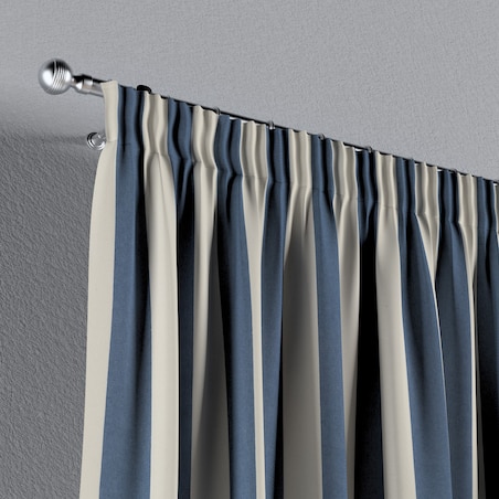 Zasłona na taśmie marszczącej 1 szt. 130x260 niebiesko-białe pionowe pasy (5,5cm)