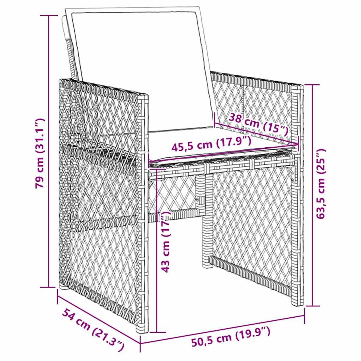 vidaXL Zestaw do jadalni w ogrodzie 5 pcs Szary polirattan