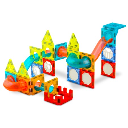 Klocki magnetyczne edukacyjne konstrukcyjne 3d Ricokids zestaw z naklejkami