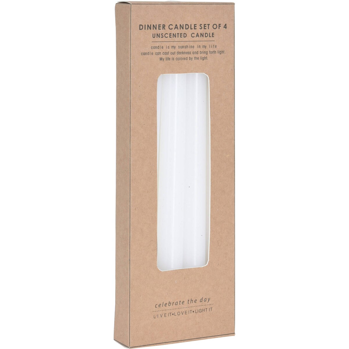 Świece stożkowe, 4 sztuki, białe