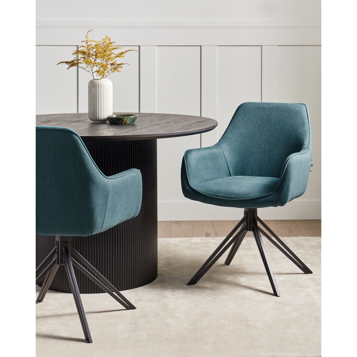 Zestaw 2 krzeseł JODAR Tkanina Lazurowy