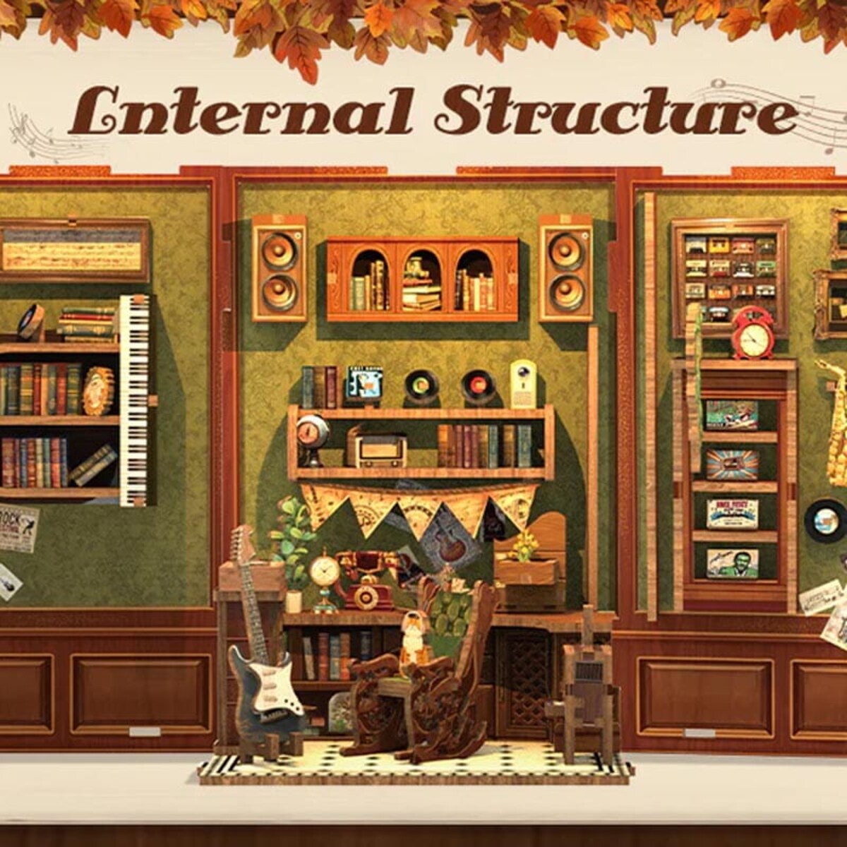 Miniaturowy domek mini Book Nook - Retro Winyle - CuteBee