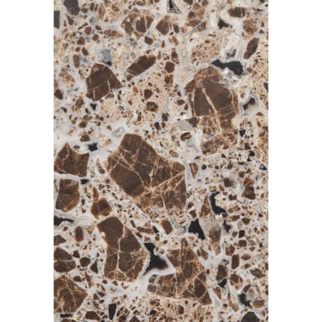 Stolik kawowy z drewna mango i brązowego marmuru Lavinia Ø90 cm