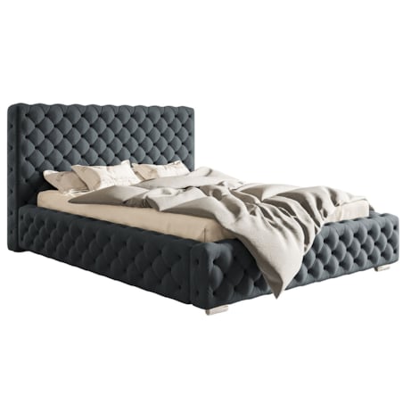 Łóżko tapicerowane z pojemnikiem 120x200 BEN 15- grafitowe