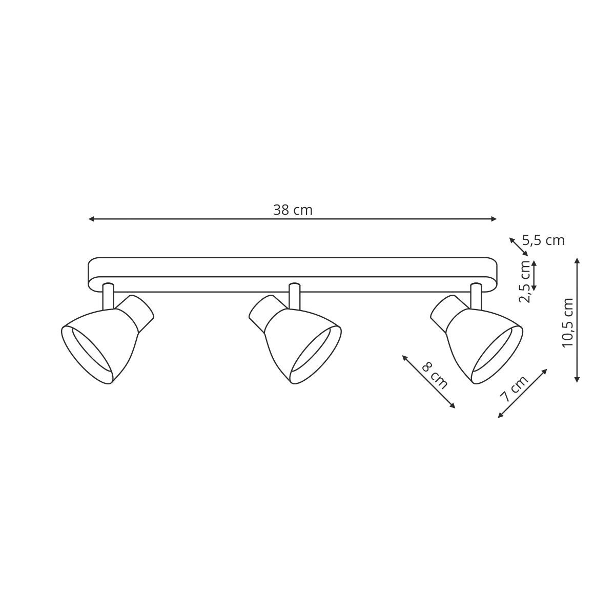 Spot Light Prestige Dravo czarny 3 x GU10 1 szt.