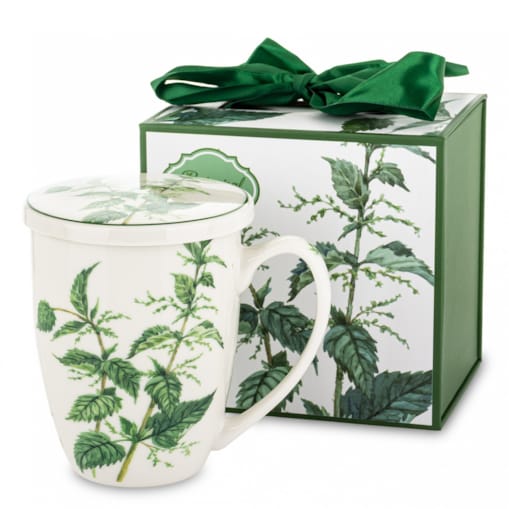 Kubek z zaparzaczem 350 ml w pudełku 12x12x9 cm HERBES pokrzywa