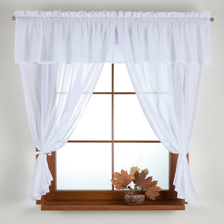 Komplet kuchenny Romantica 130x155 prześwitujący biały