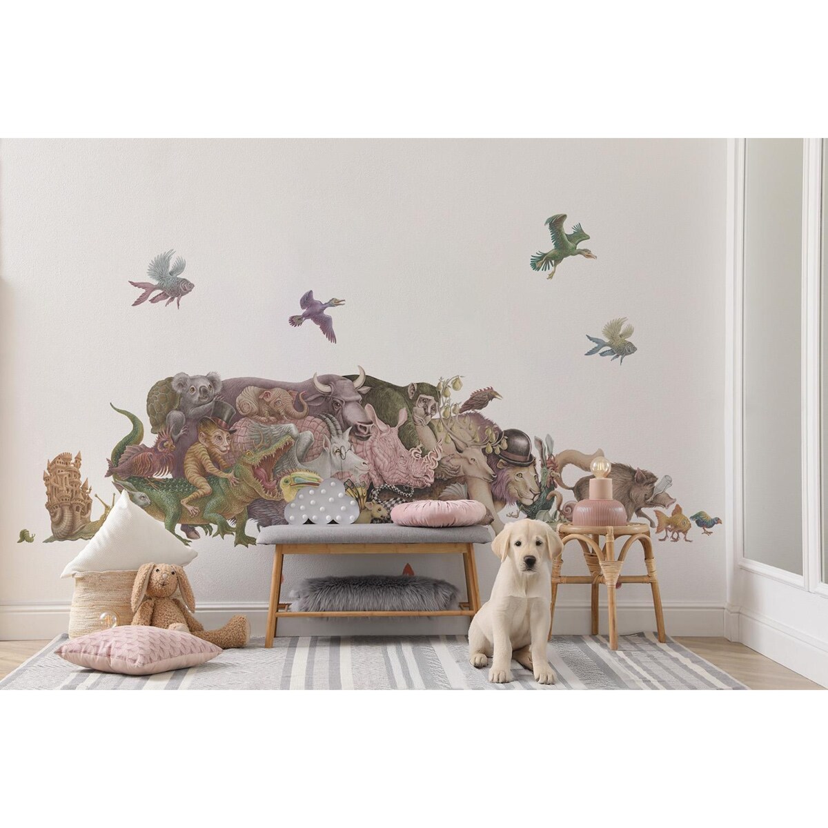 Zestaw naklejek na ścianę, Bajkowe stworzenia, 130cm
