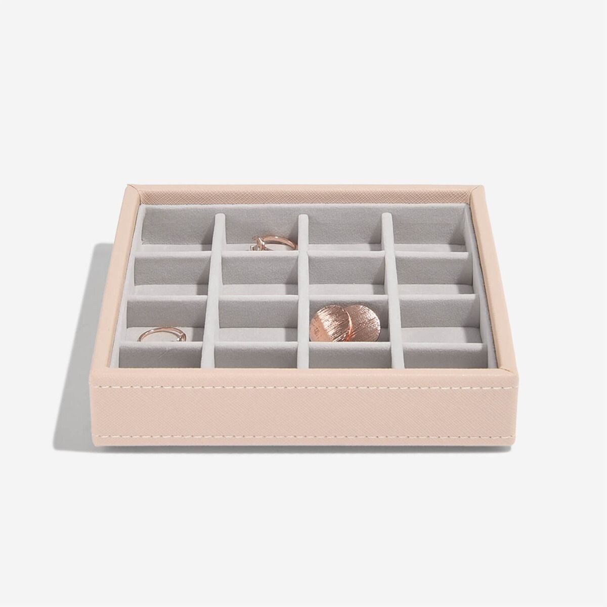 Szkatułka na charmsy Stackers 16 komorowa jasnoróżowa