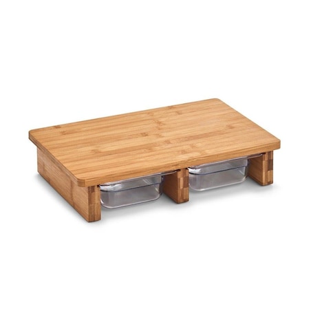 Deska do krojenia z wysuwanymi szufladkami, bambusowe akcesorium kuchenne - 40,5 x 26,5 x 8,5 cm, ZELLER