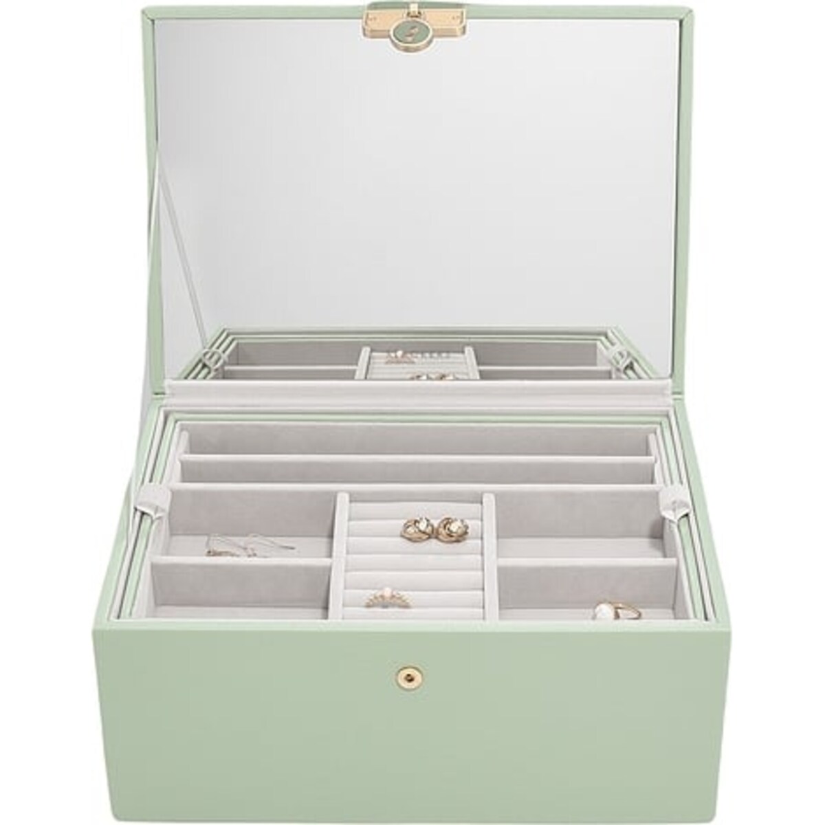 Szkatułka na biżuterię Stackers Luxury classic zieleń szałwiowa