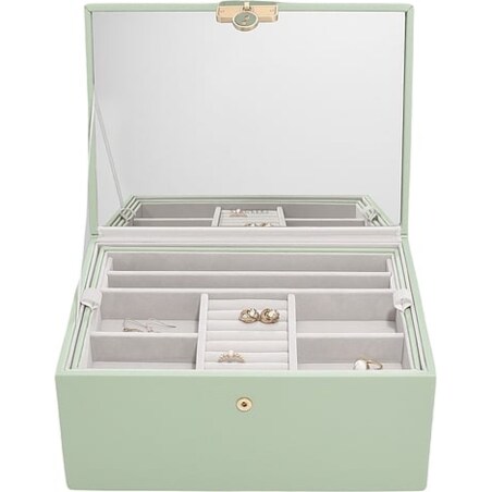Szkatułka na biżuterię Stackers Luxury classic zieleń szałwiowa