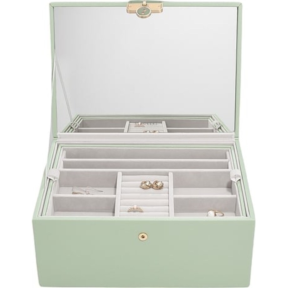 Szkatułka na biżuterię Stackers Luxury classic zieleń szałwiowa