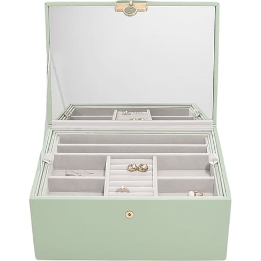 Szkatułka na biżuterię Stackers Luxury classic zieleń szałwiowa