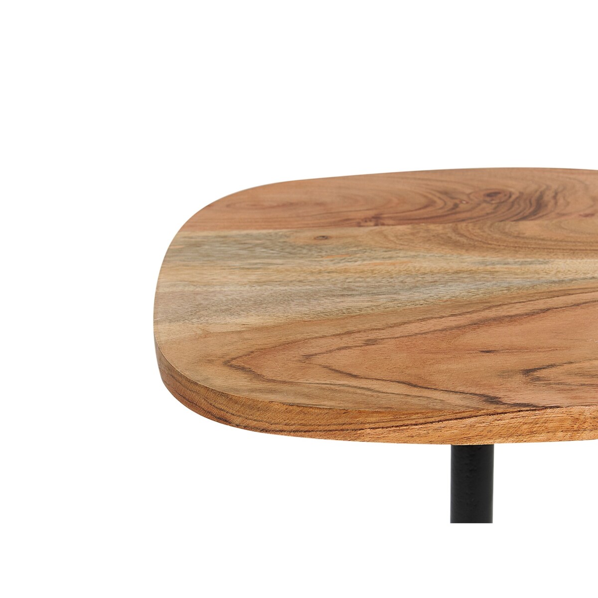 Stolik pomocniczy metalowy jasne drewno z czarnym OASIS