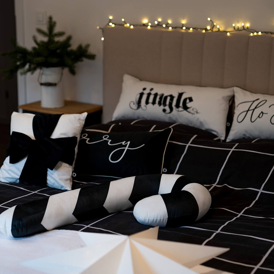 Poduszka XMAS wzór XM19 | Czarna laska cukrowa XXL