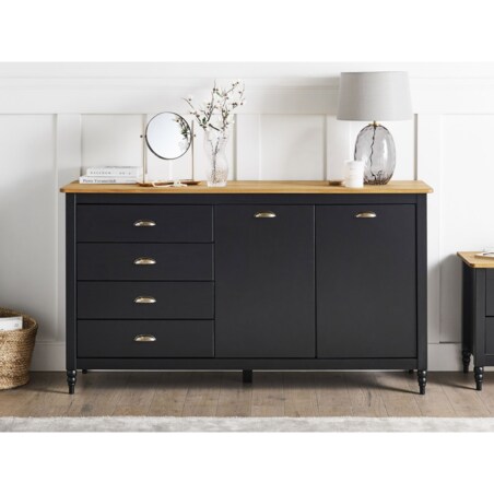 Szafka dwudrzwiowa czarna SHILLINGTON