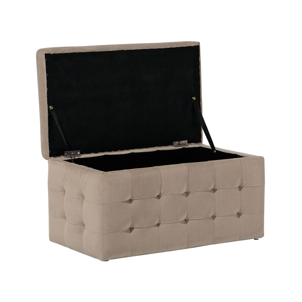 Puf ze schowkiem welurowy brązowy MICHIGAN